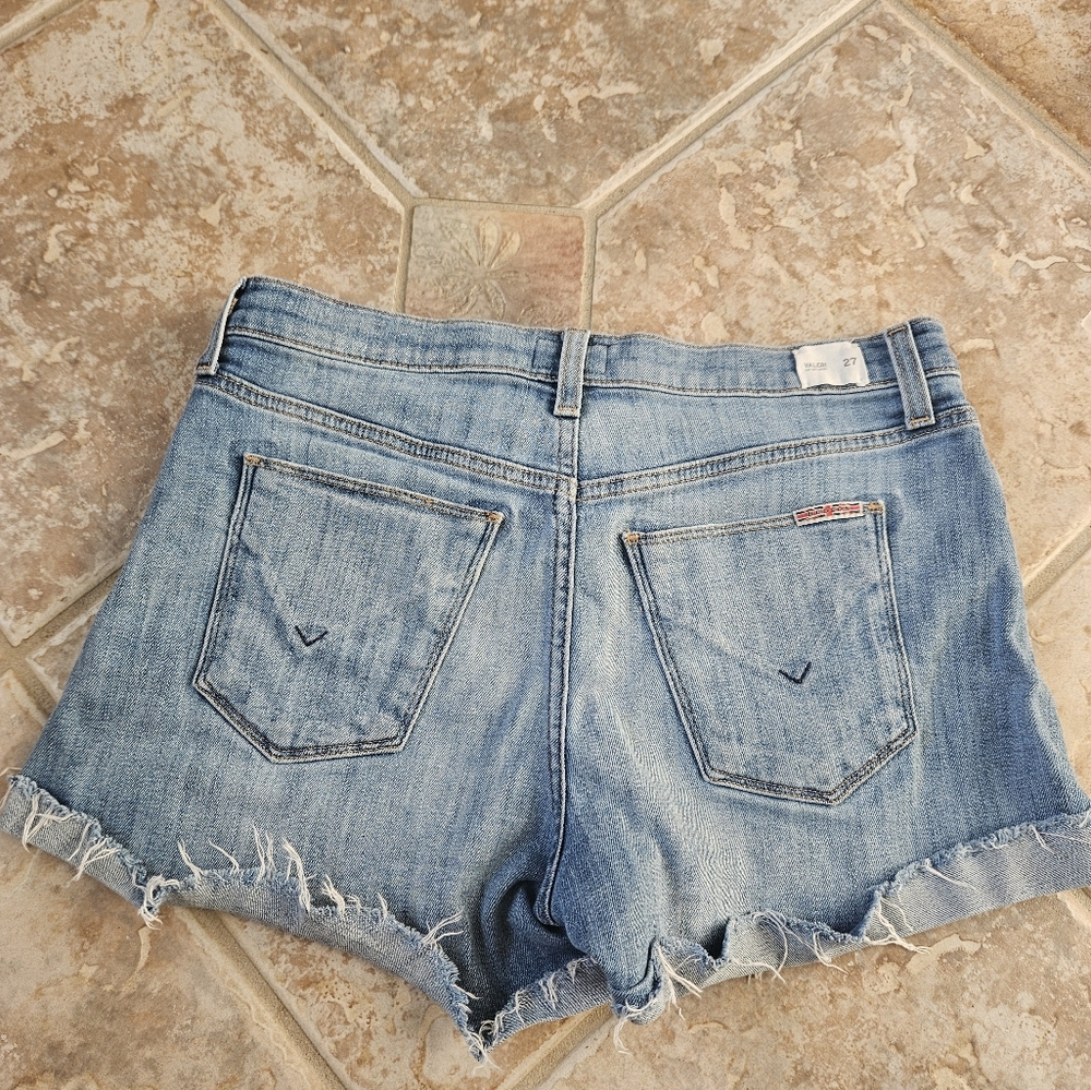 Hudson Valeri Cut Off 1" Cuff Short - 27 Denim Shorts Premium Denim Relaxed Fit - Picture 7 of 9